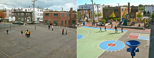 transformation cour école primaire